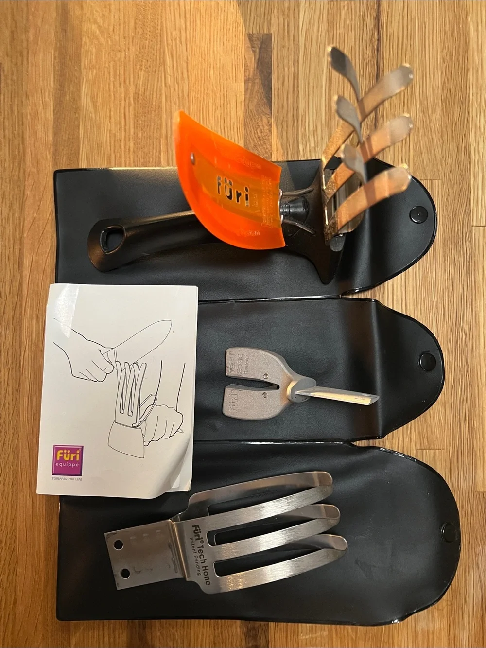 Füri Orange Knife Sharpening Guide & Stainless Steel Honing Set